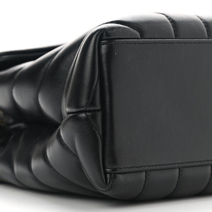 Saint Laurent Calfskin Y Quilted Monogram Small Loulou Chain Satchel Black 8 of 9