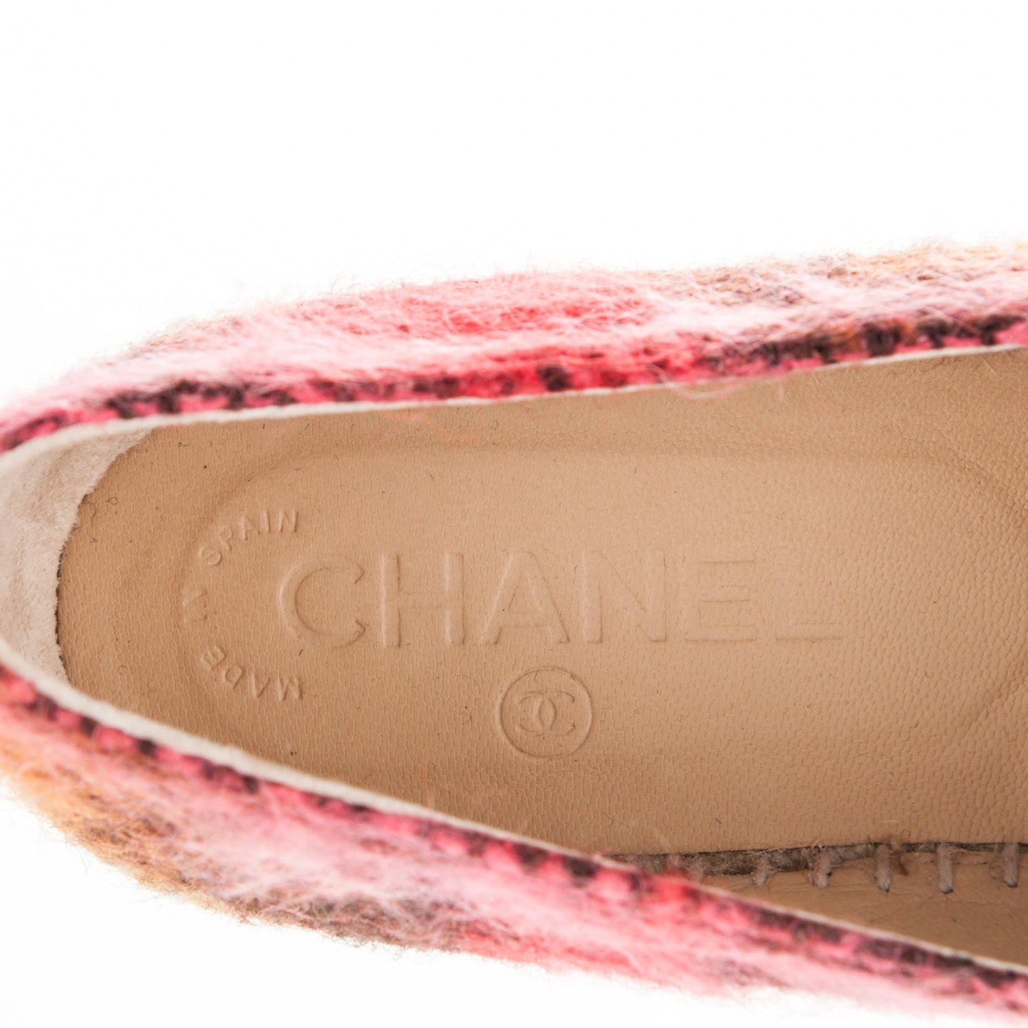 Chanel Tweed CC Espadrilles 39 Brown Pink Beige 7 of 8