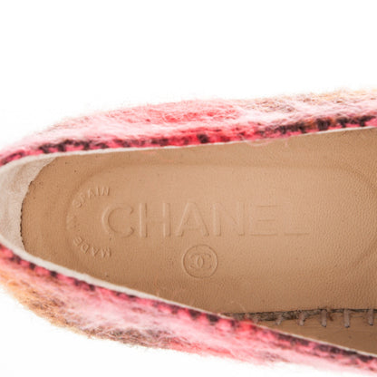 Chanel Tweed CC Espadrilles 39 Brown Pink Beige 7 of 8