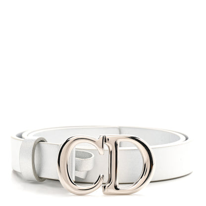 Christian Dior Metallic Calfskin Saddle Belt 70 28 Silver 1 of 5