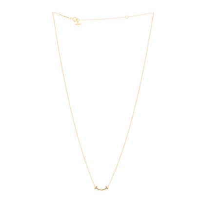 Tiffany 18K Rose Gold Mini T Smile Pendant Necklace 3 of 5