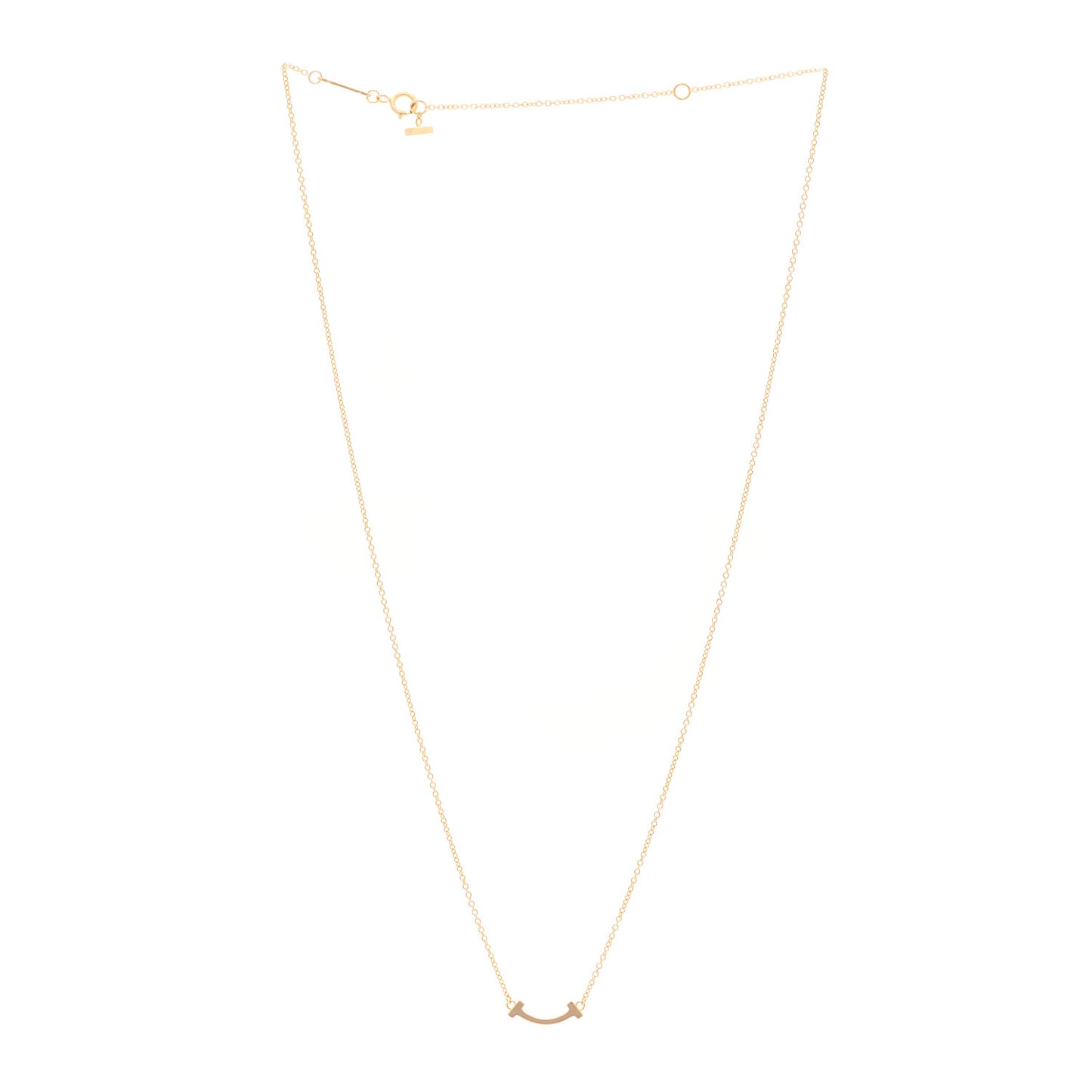 18K Rose Gold Mini T Smile Pendant Necklace
