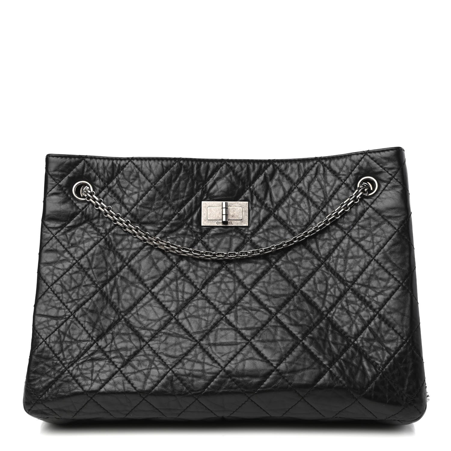 Chanel Aged Calfskin Quilted Reissue 2.55 Tote Black 1 of 10