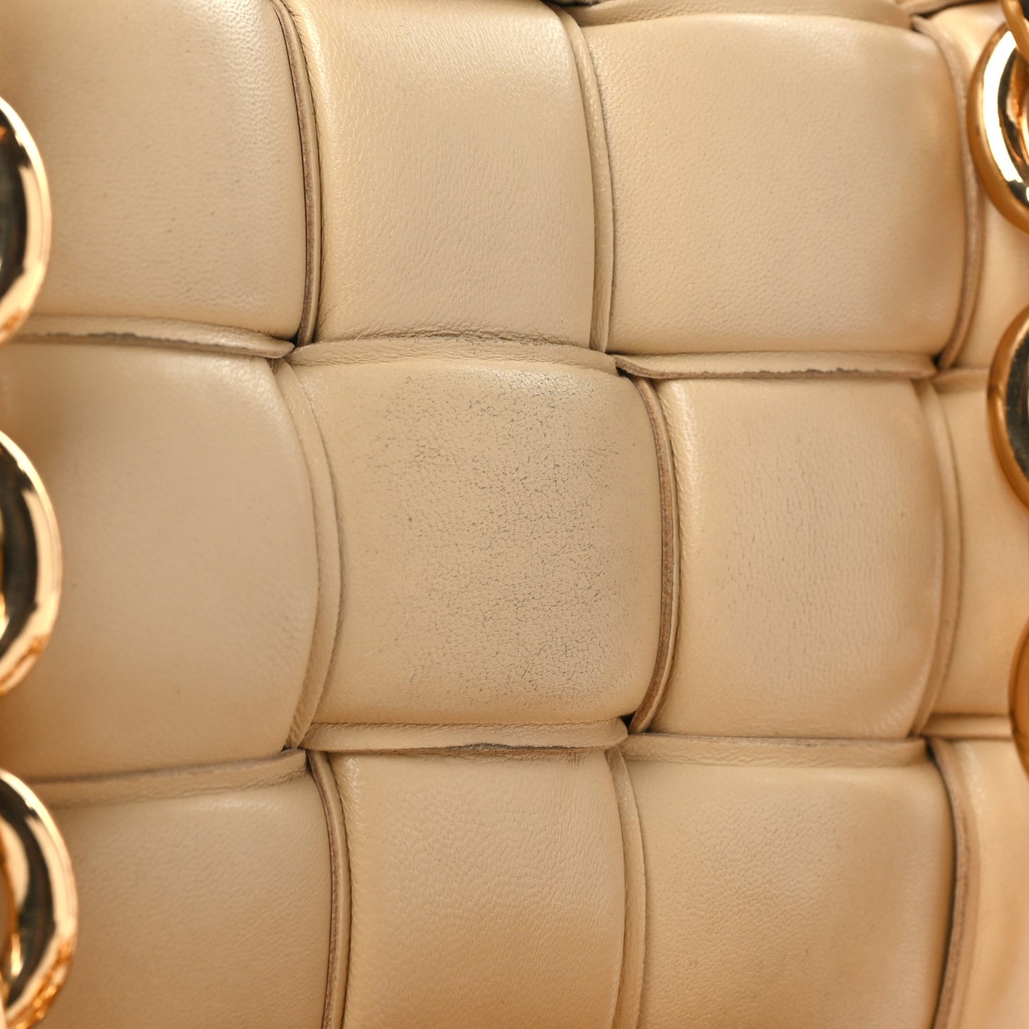 Lambskin Maxi Intreccio Padded Chain Cassette Crossbody Bag Porridge
