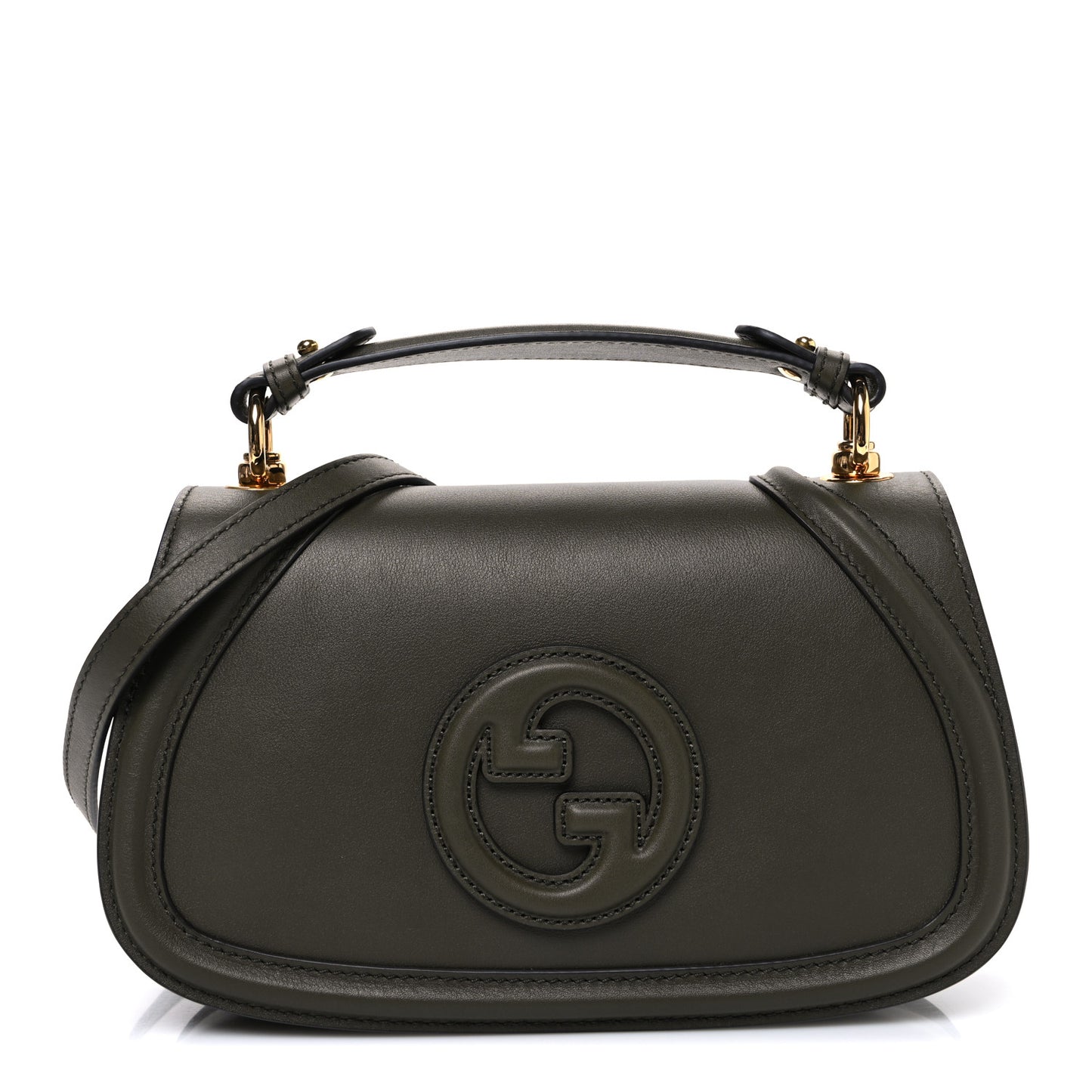 Roxy Calfskin Medium Blondie Top Handle Bag Forest Green