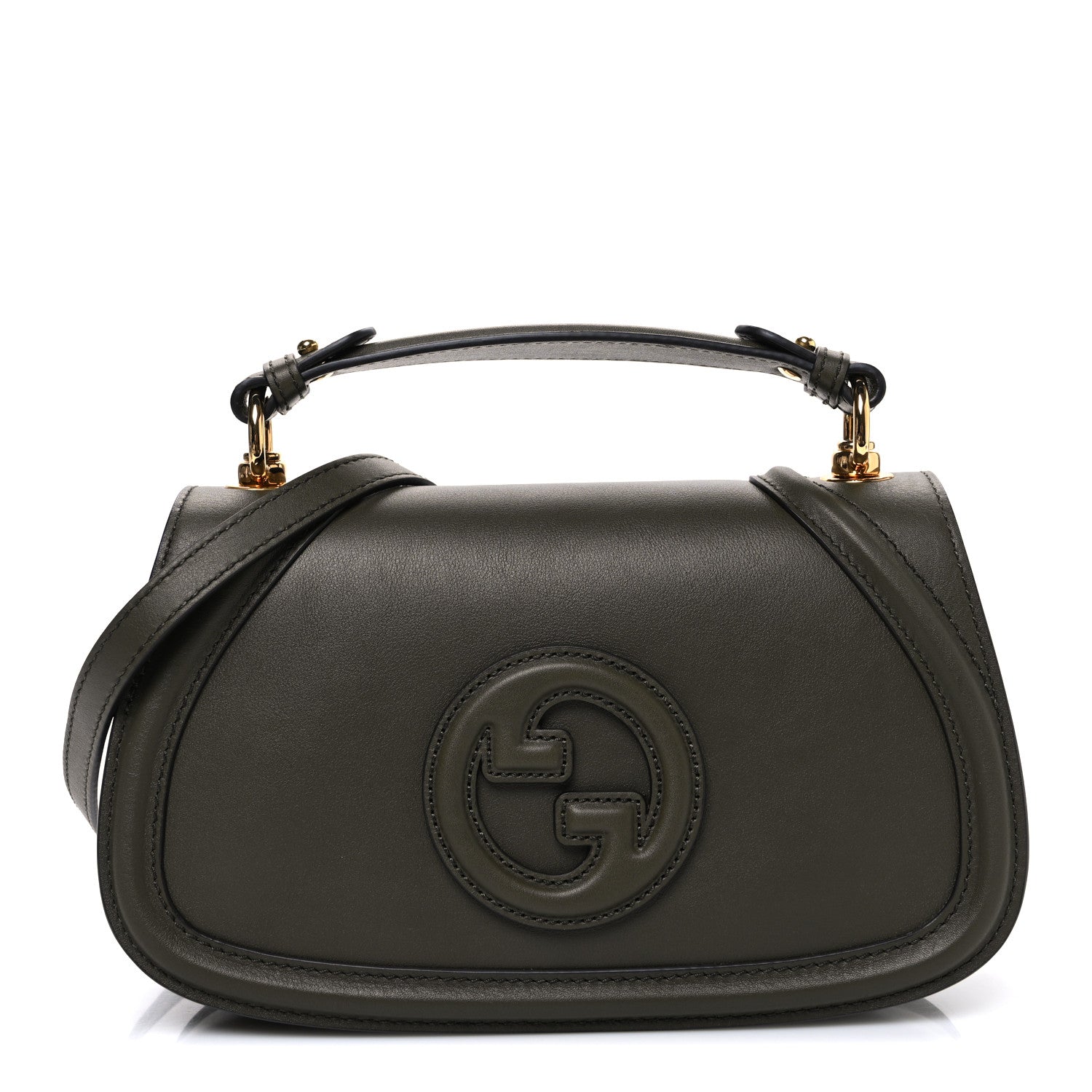 Gucci Roxy Calfskin Medium Blondie Top Handle Bag Forest Green 1 of 9