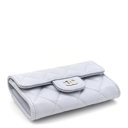 Chanel Caviar Quilted Flap Card Holder Wallet Light Grey 4 of 9