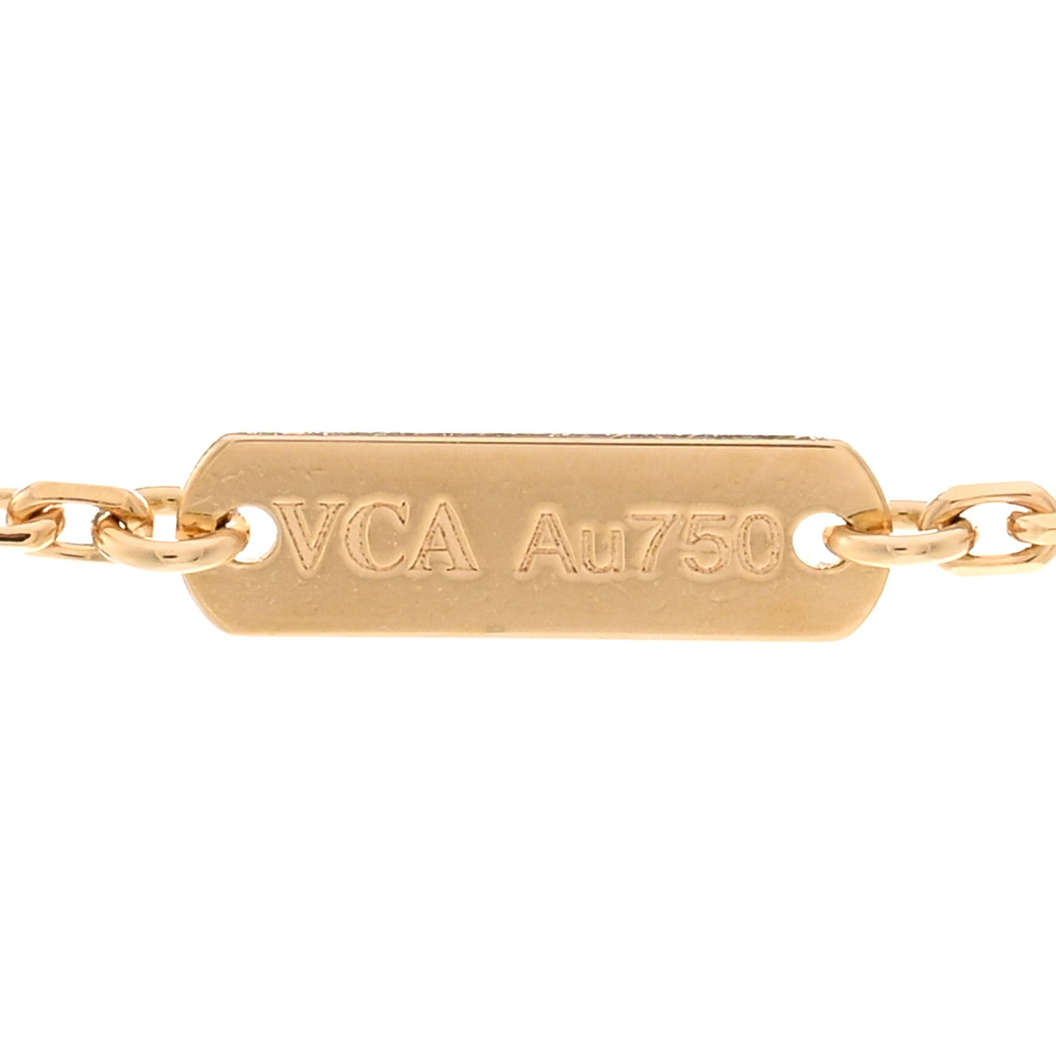 Van Cleef & Arpels 18K Yellow Gold Diamond Yellow Mother of Pearl Vintage Alhambra Pendant Necklace 4 of 5