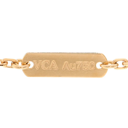 Van Cleef & Arpels 18K Yellow Gold Diamond Yellow Mother of Pearl Vintage Alhambra Pendant Necklace 4 of 5