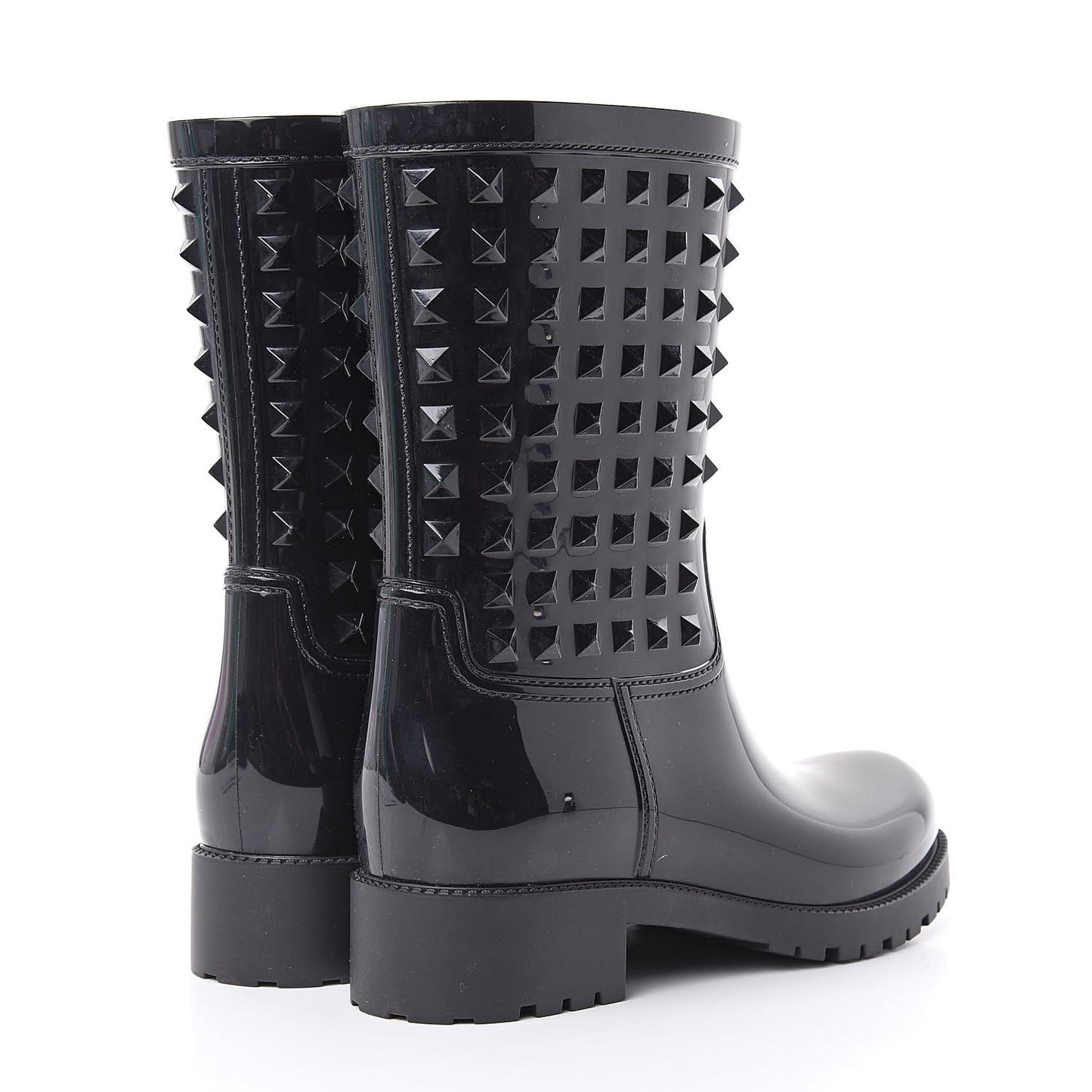 Rubber Rockstud Short Rainboots 39 Black