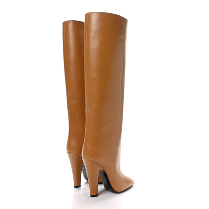 Saint Laurent Vanity Softy Calfskin 68 Tube 110 Boots 37.5 Brandy 4 of 7
