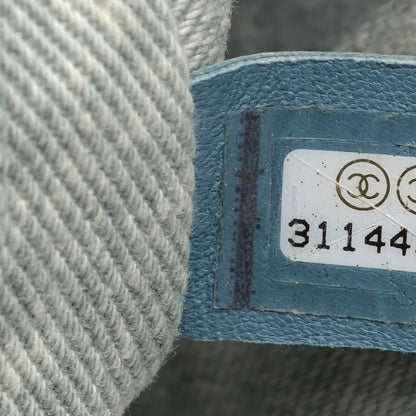 Chanel Denim Embossed CC Logo Print Jumbo Single Flap Blue 7 of 9