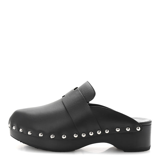 Calfskin Calya Mules 35 Black