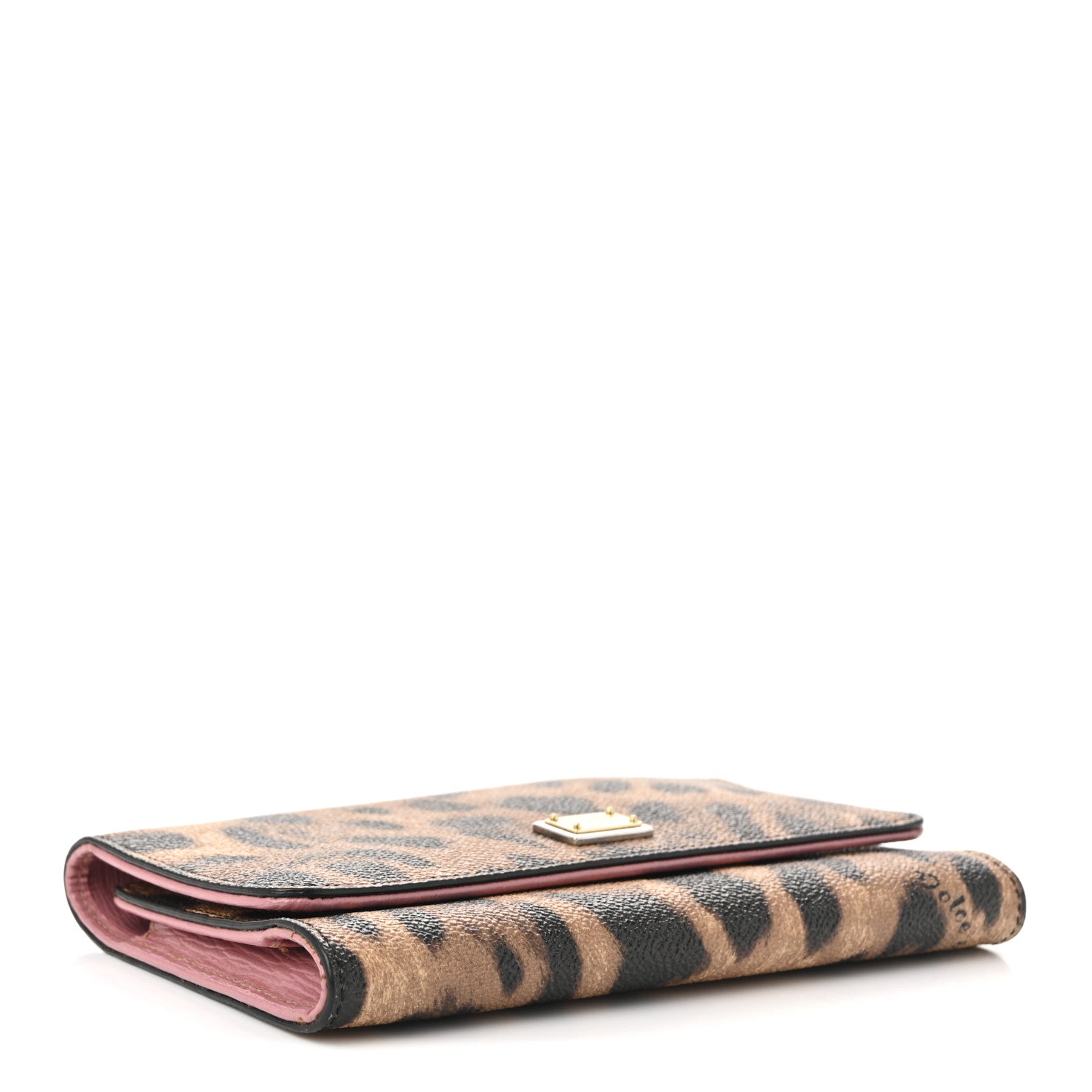 Dolce & Gabbana Dauphine Leopard Print Wallet On Chain Brown Black