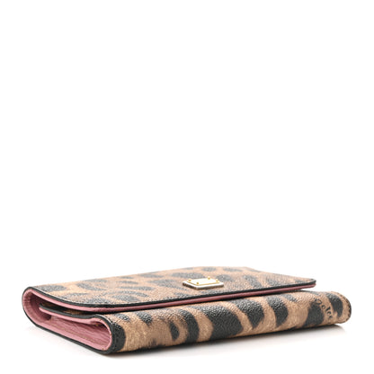 Dolce & Gabbana Dauphine Leopard Print Wallet On Chain Brown Black 4 of 9
