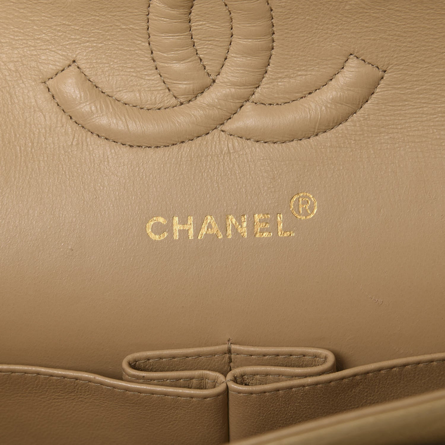 Chanel Lambskin Quilted Medium Double Flap Beige 8 of 12
