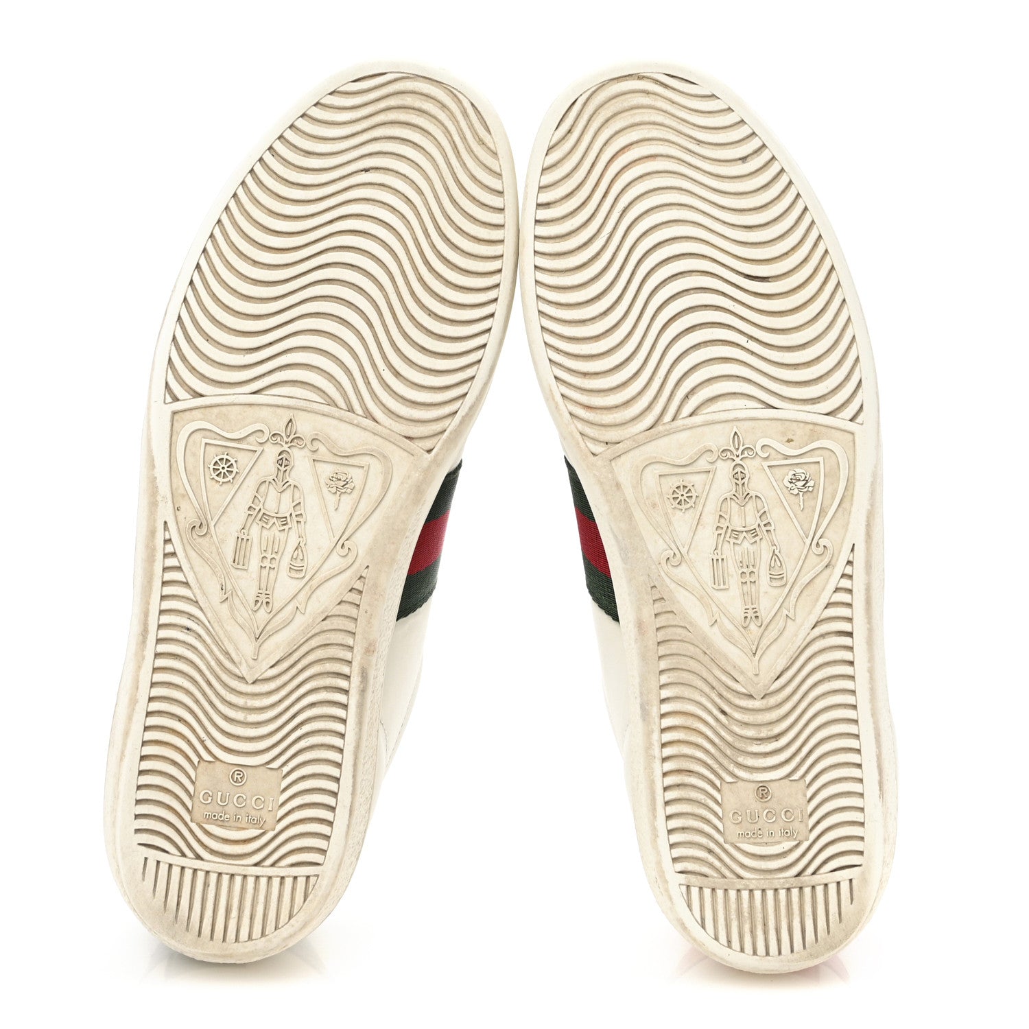 Gucci Calfskin Ayers Bee Embroidered Womens Ace Sneakers 36.5 White Green 6 of 11