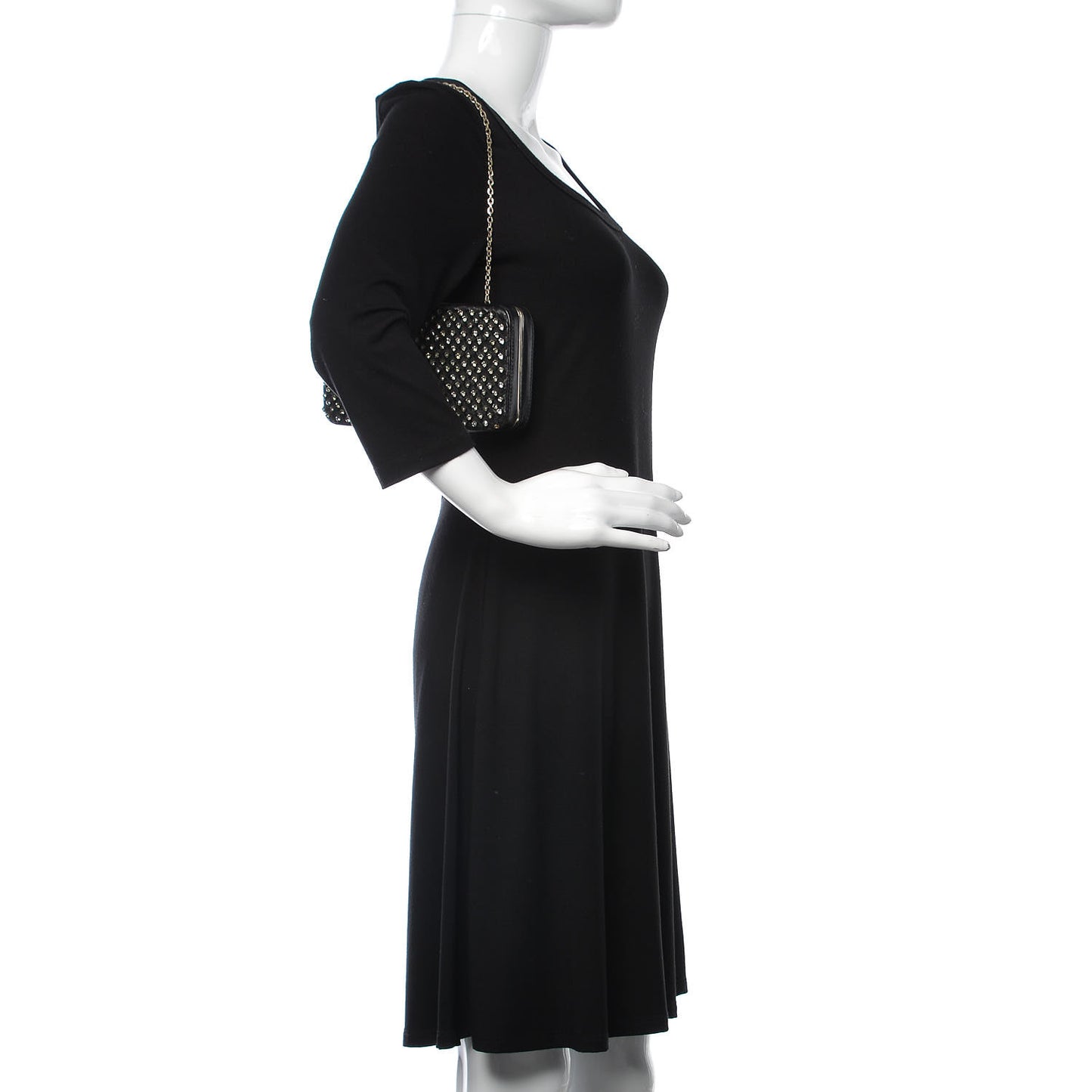 Nappa Crystal Embellished Secrets Minaudiere Clutch Black