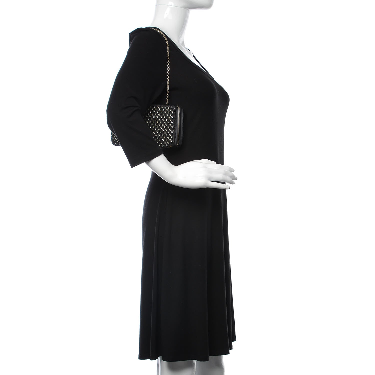 Valentino Garavani Nappa Crystal Embellished Secrets Minaudiere Clutch Black 2 of 8