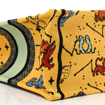 Christian Dior Canvas Embroidered Small Pixel Zodiac Book Tote Yellow Multicolor 9 of 10