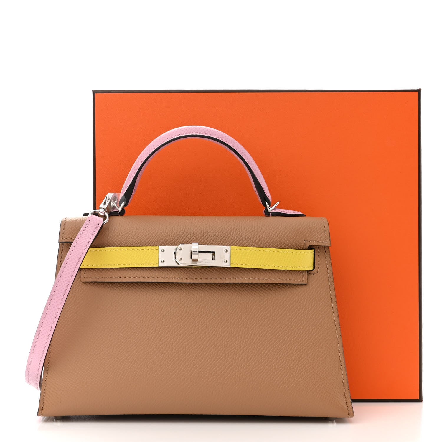 Hermes Epsom Mini Kelly Sellier 20 Chai Mauve Sylvestre Lime 11 of 11