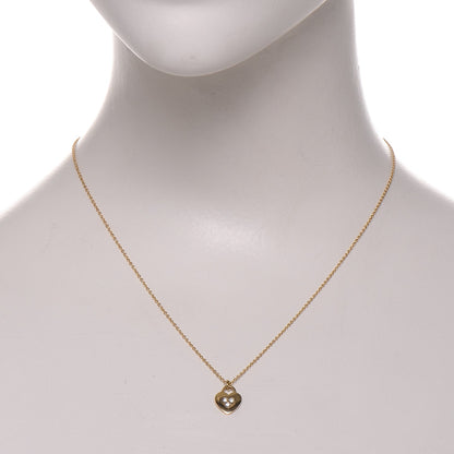 Tiffany 18K Yellow Gold Diamond Mini Heart Lock Pendant Necklace 2 of 5