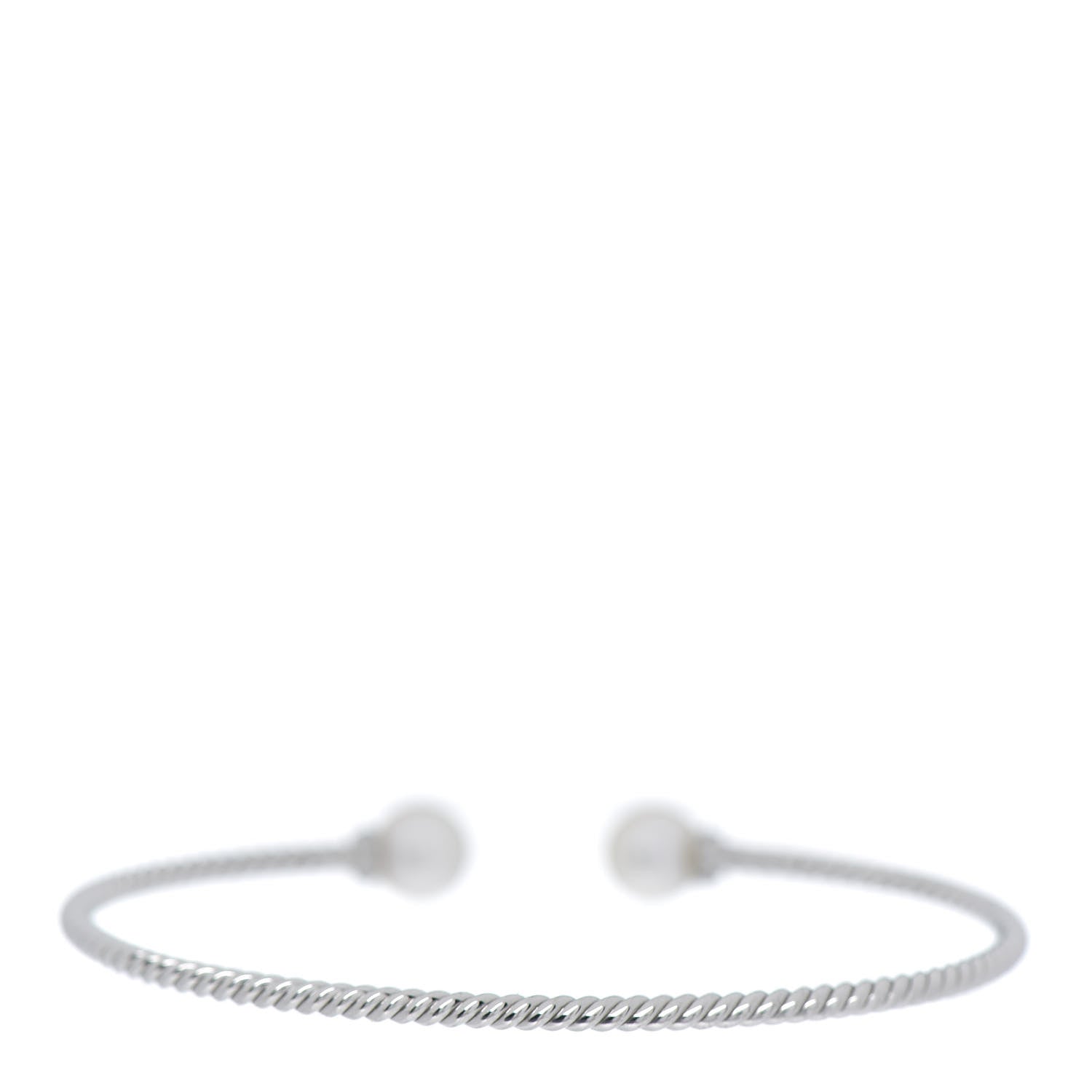 David Yurman 18K White Gold Diamond Pearl 7mm Solari Bracelet 3 of 5