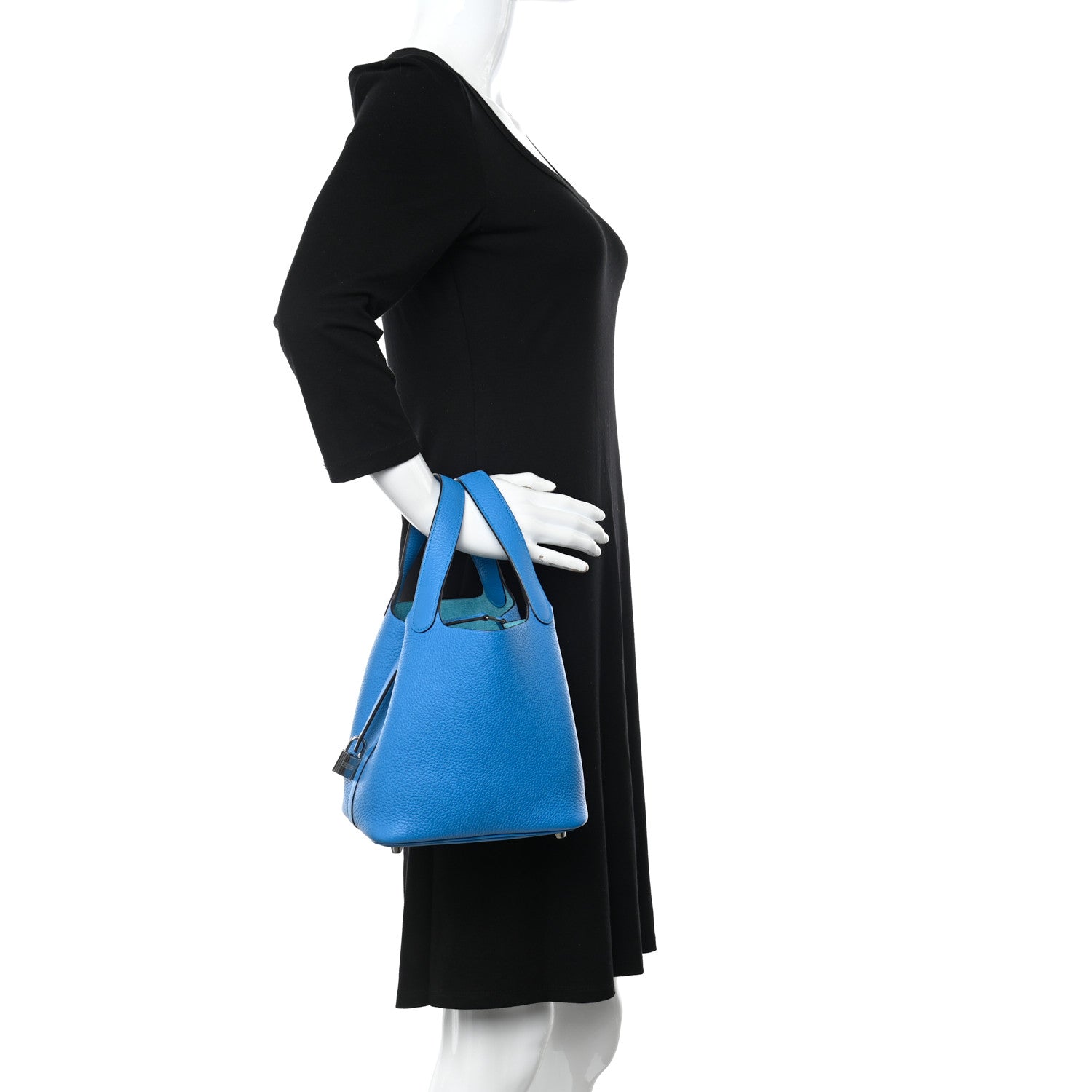 Hermes Taurillon Clemence Picotin Lock 18 PM Bleu Zanzibar 2 of 10