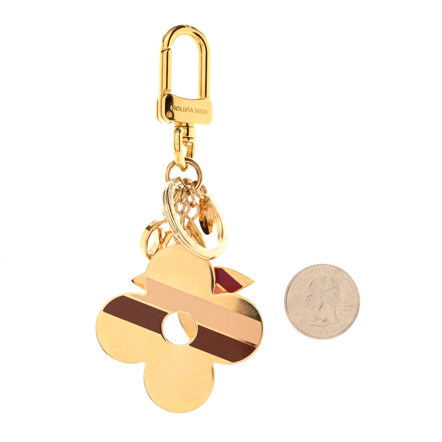 Striped Flowers Bag Charm Key Holder