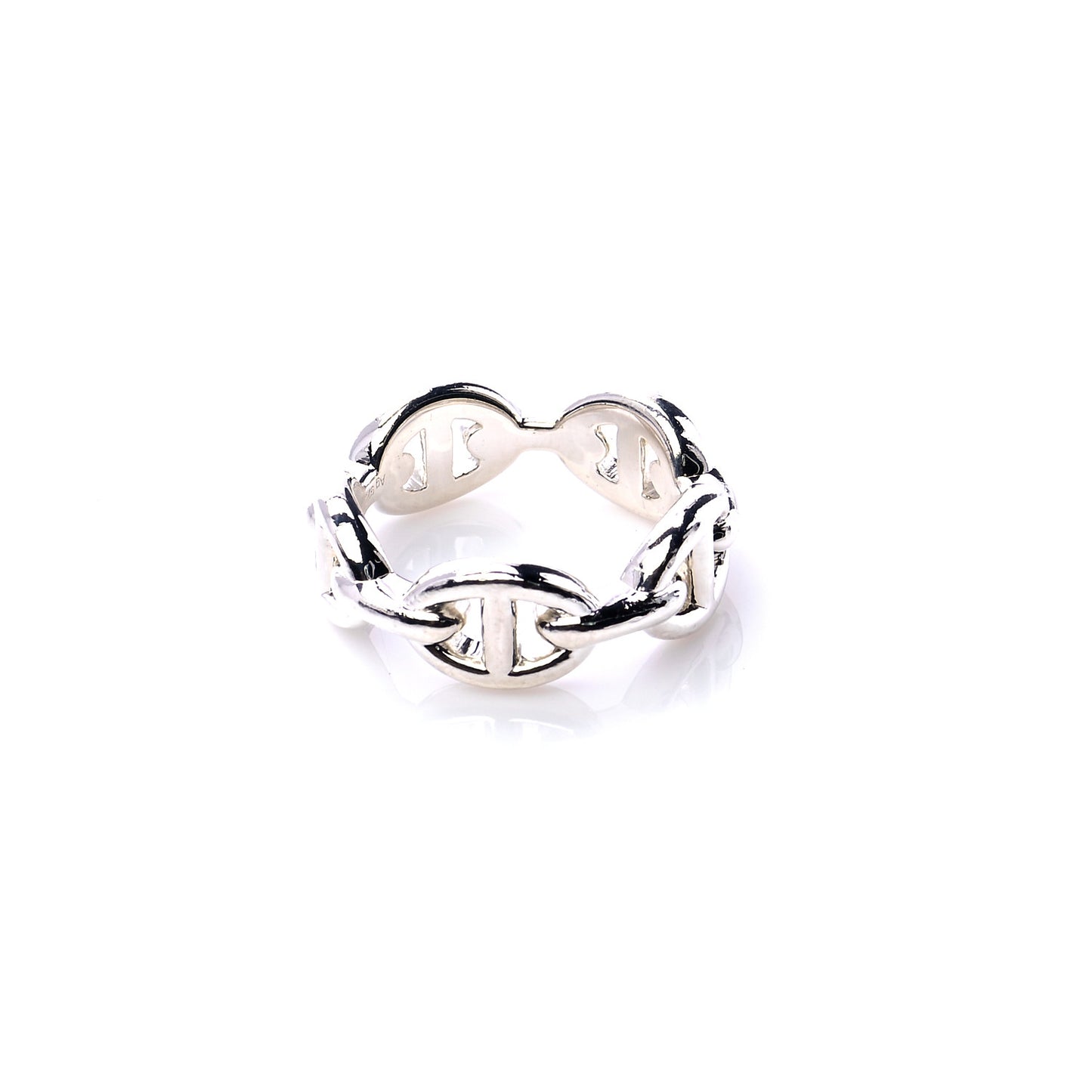 Sterling Silver PM Chaine d'Ancre Enchainee Band Ring 50 5.5