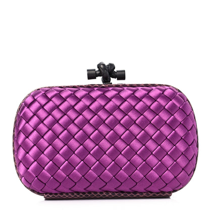 Bottega Veneta Satin Intreccio Impero Ayers Knot Clutch Orchid 1 of 6