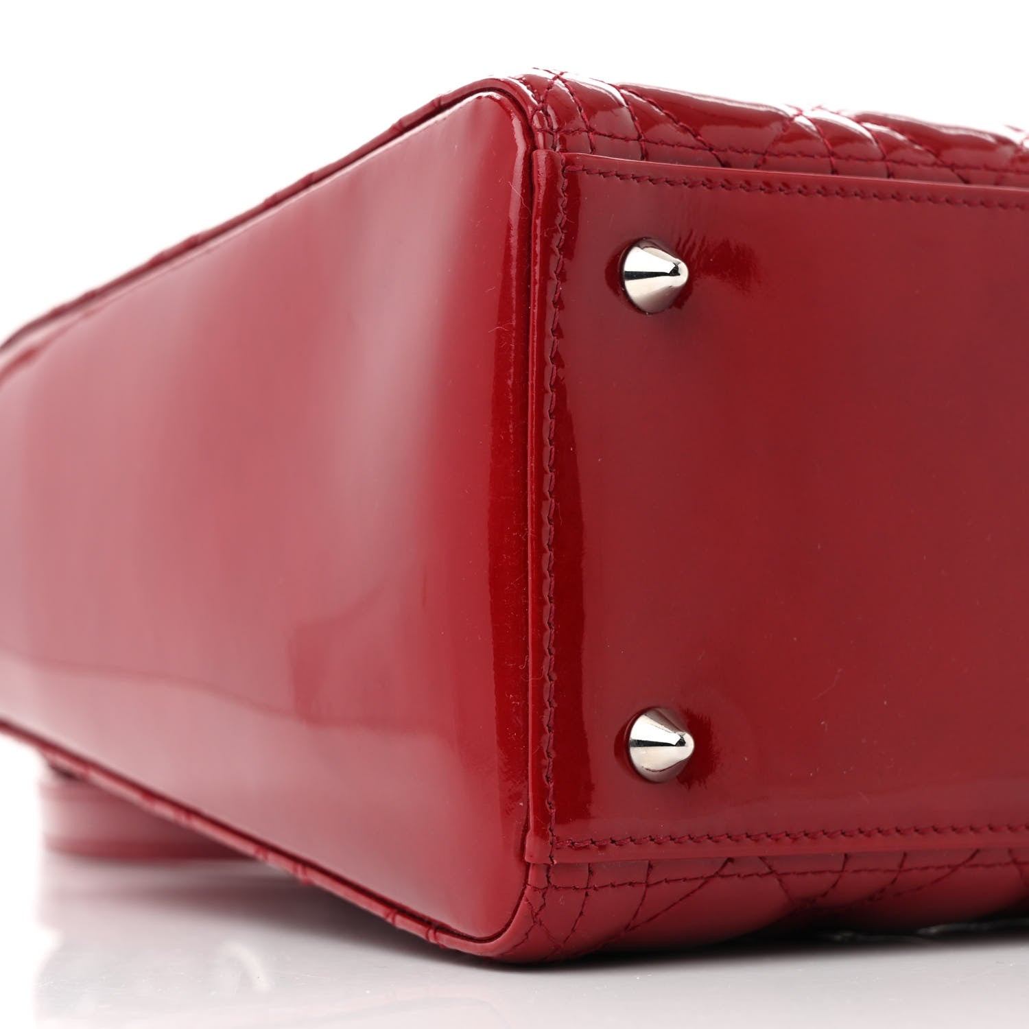 Christian Dior Patent Cannage Medium Lady Dior Red 9 of 10