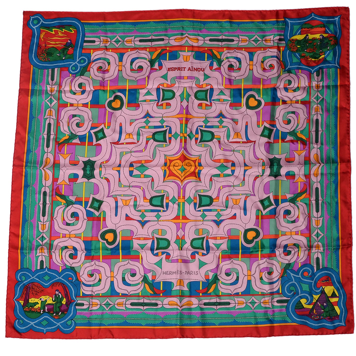 Silk Esprit Ainou Scarf 90 Multicolor
