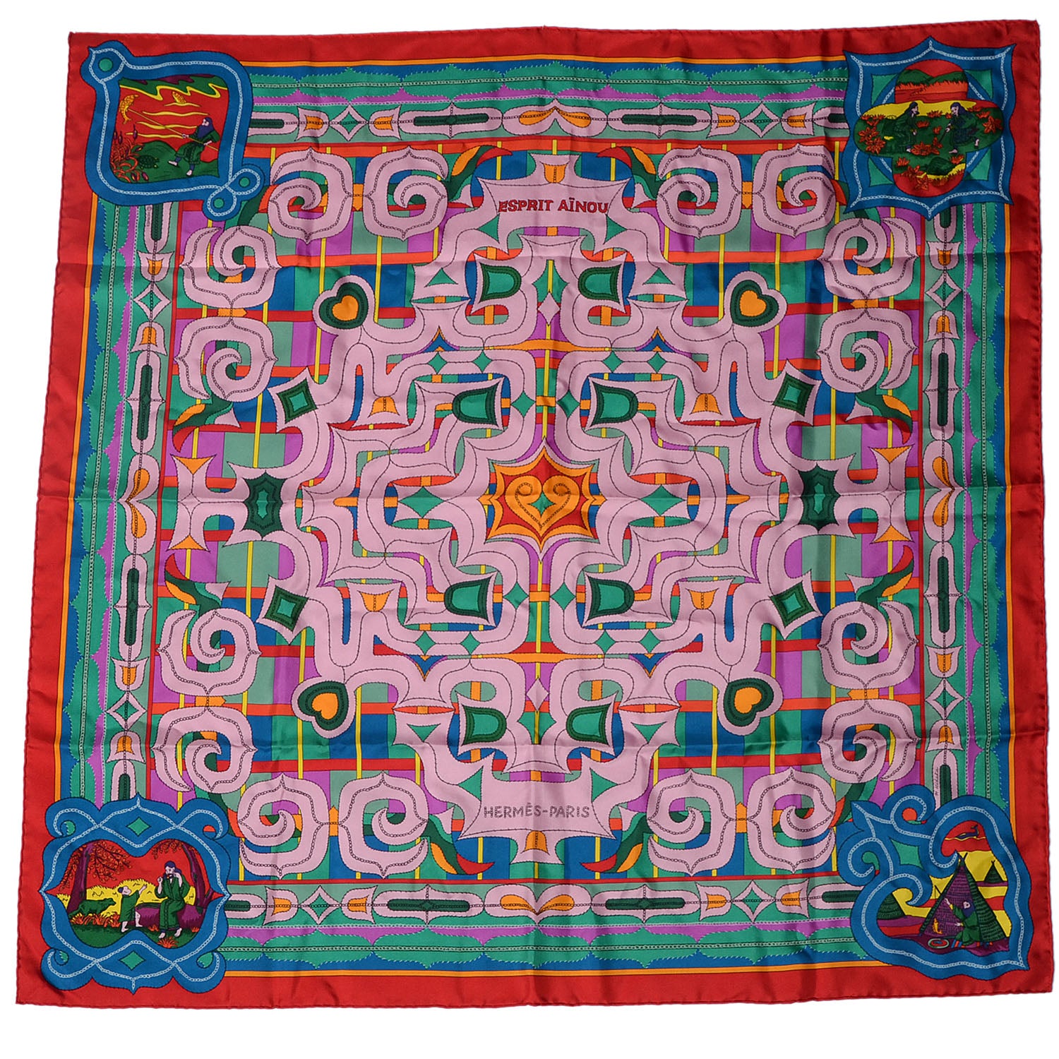 Hermes Silk Esprit Ainou Scarf 90 Multicolor 2 of 5