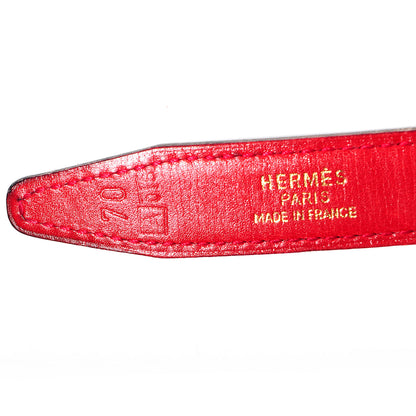 Hermes Box Constance 18mm H Belt 70 Rouge Vif Noir 6 of 6