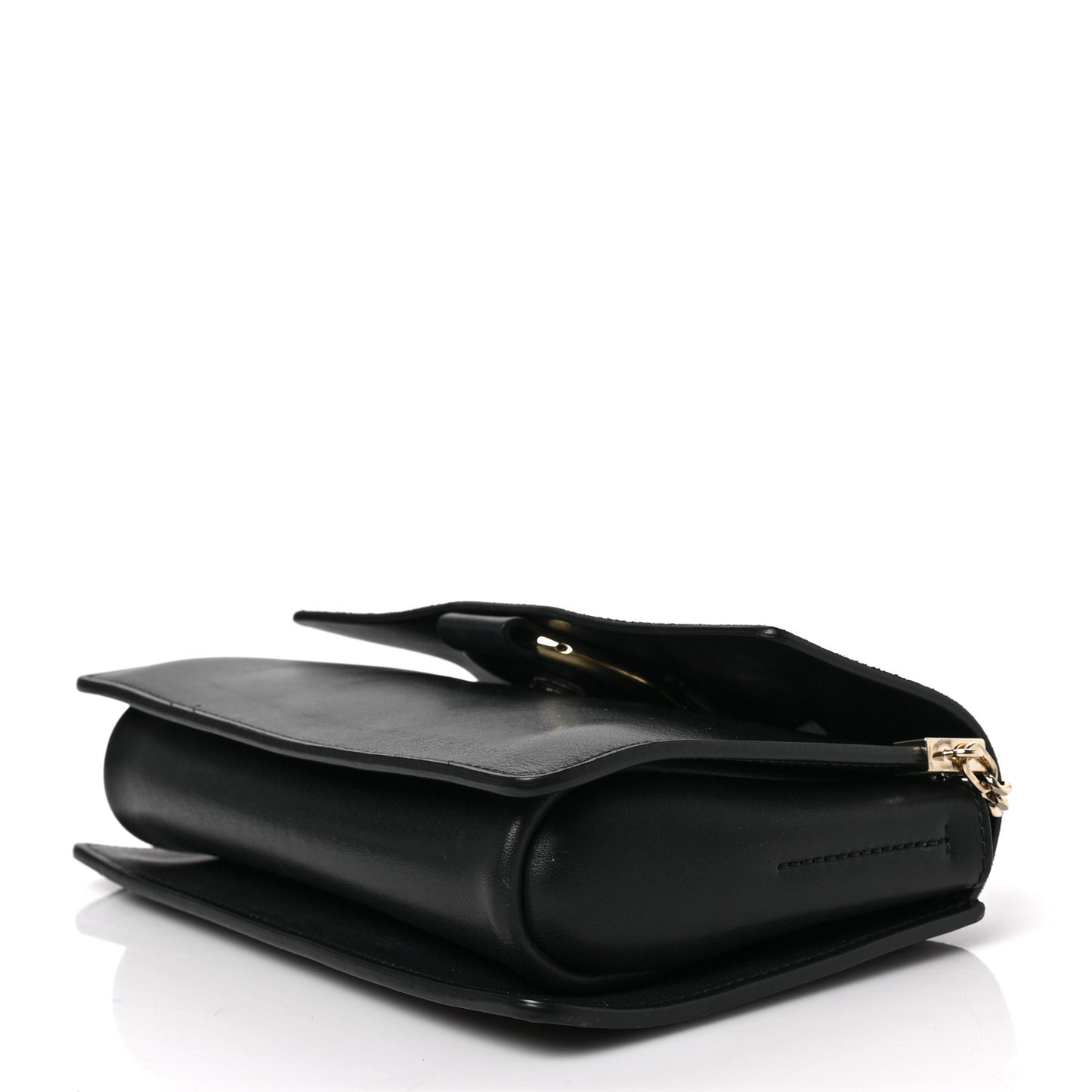 Suede Calfskin Small Faye Shoulder Bag Black
