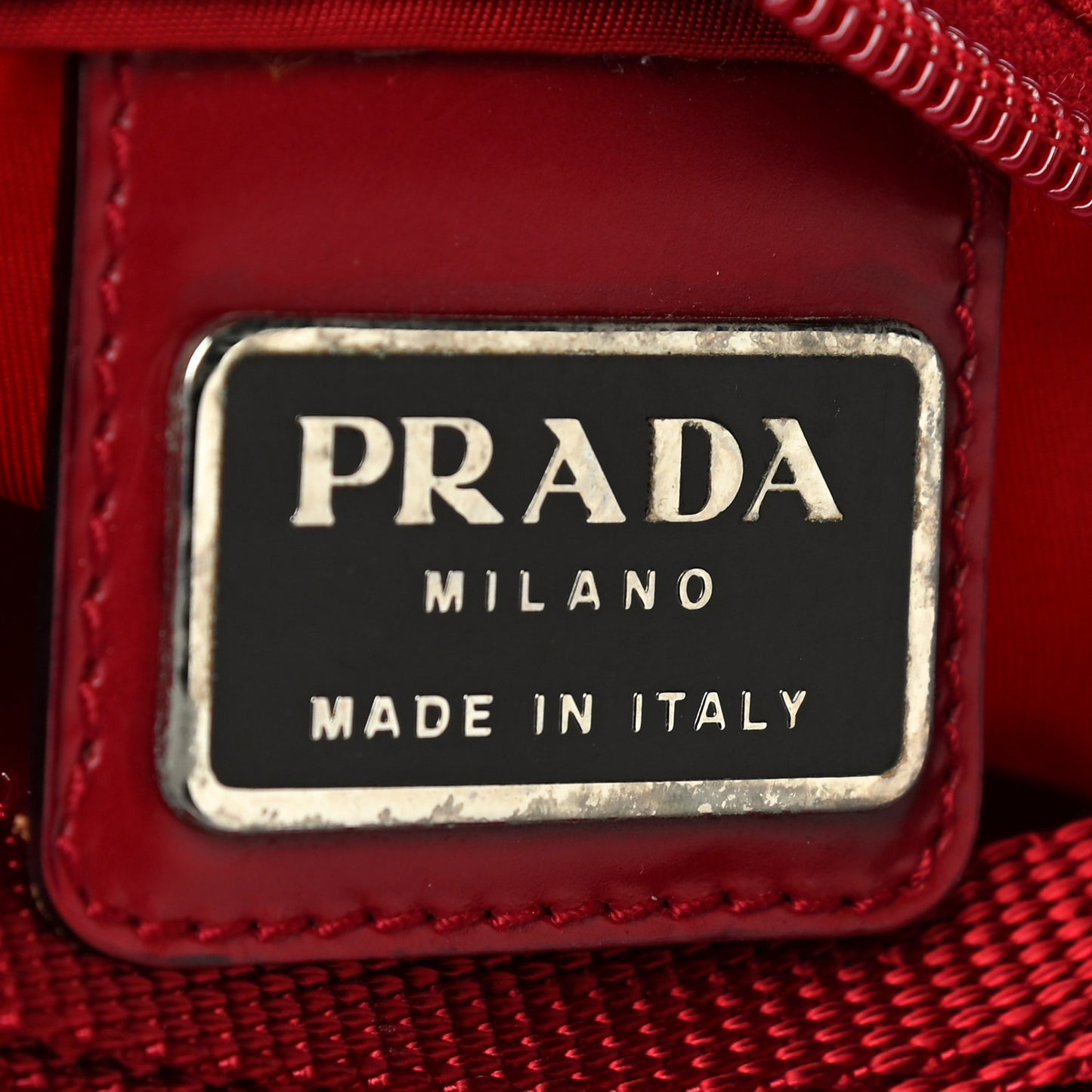 Nylon Small Flat Messenger Bag Cherry
