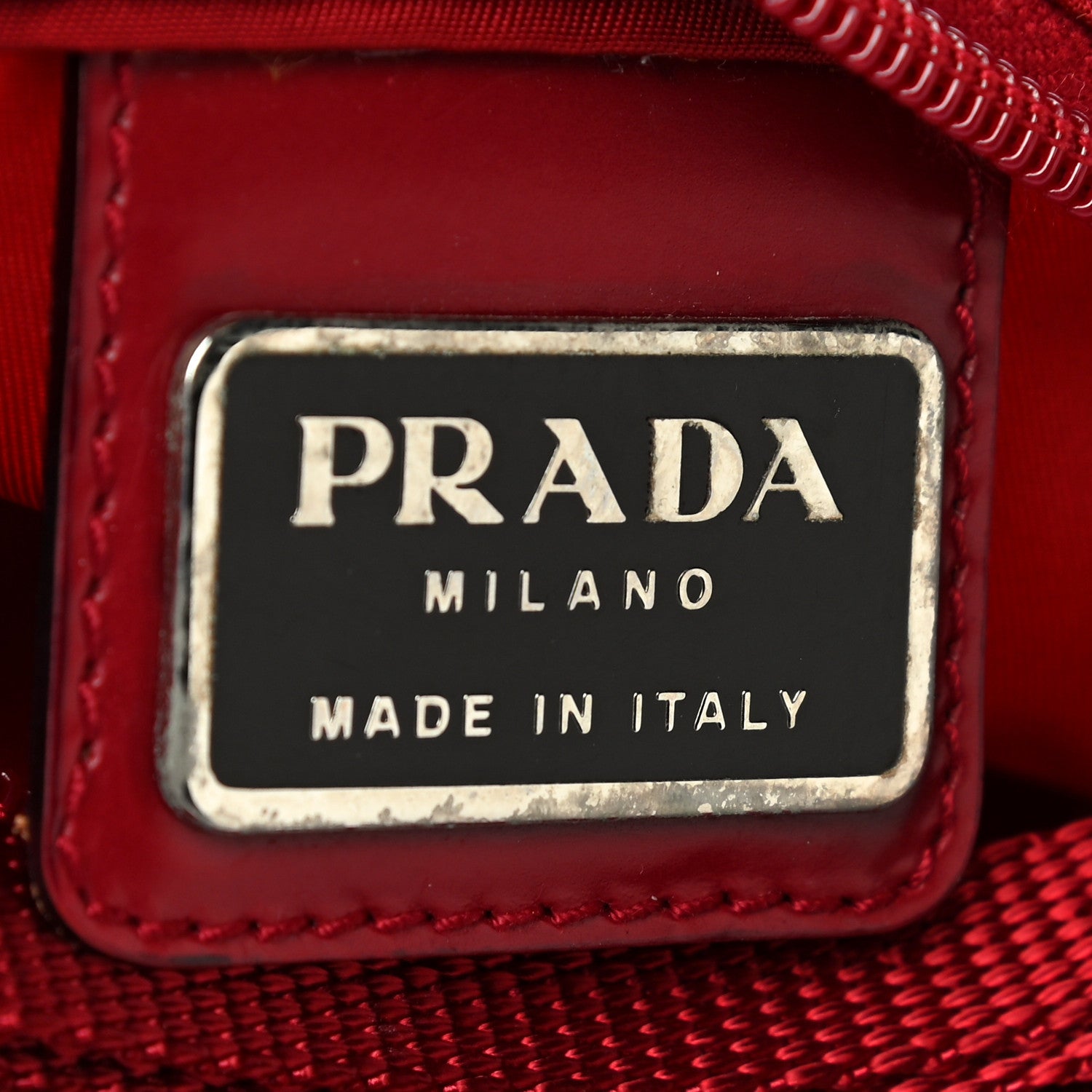 Prada Nylon Small Flat Messenger Bag Cherry 6 of 9