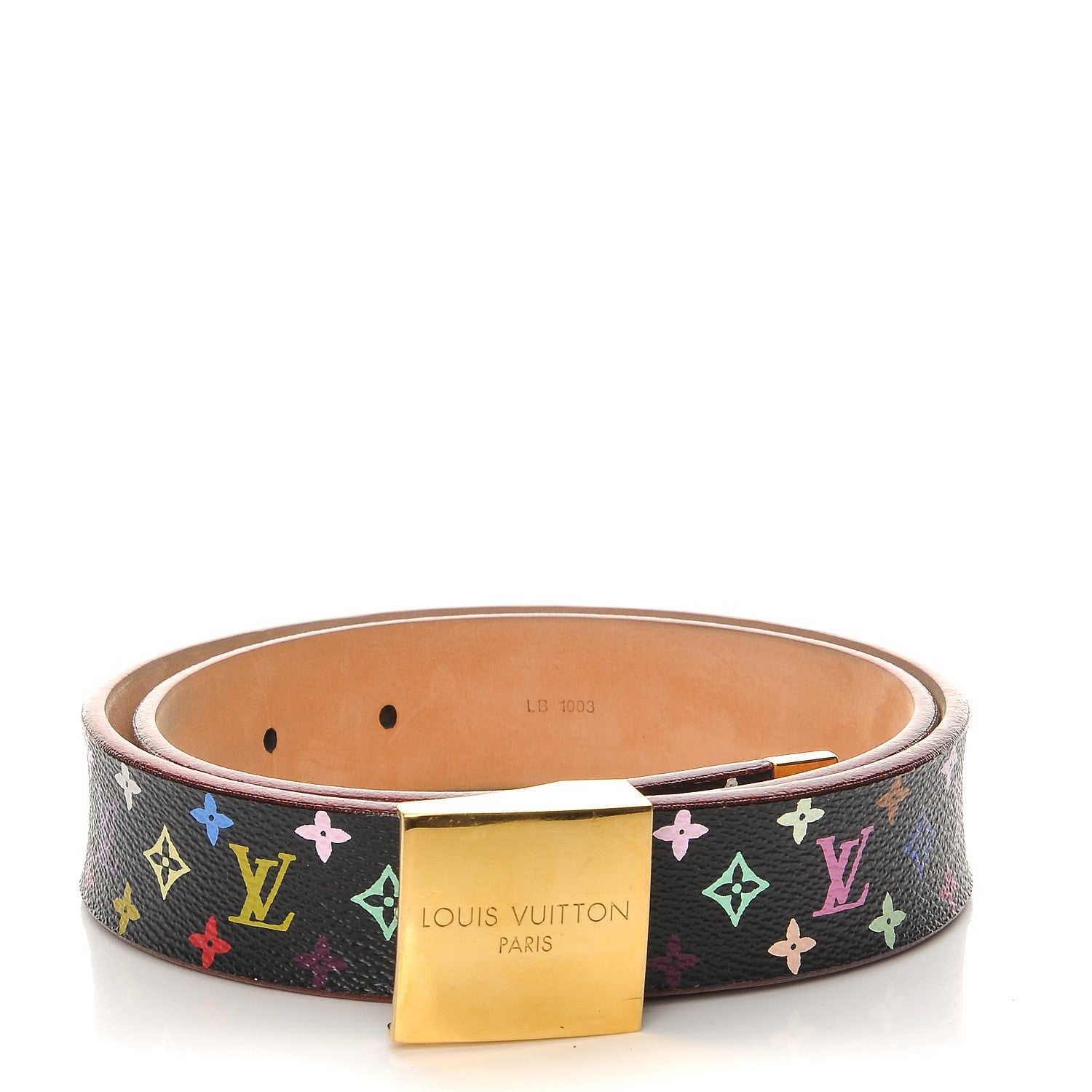 Louis Vuitton Monogram Multicolor Ceinture Belt 70 28 Black 1 of 11