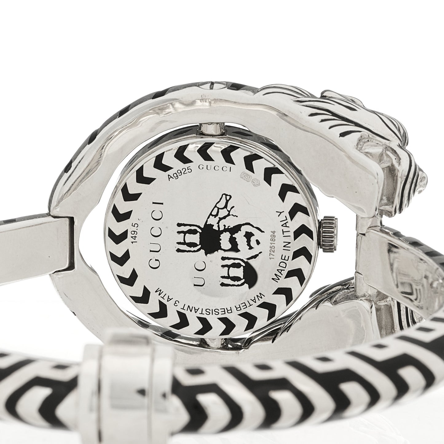 Sterling Silver Black Mother of Pearl 23mm Dionysus Quartz Watch