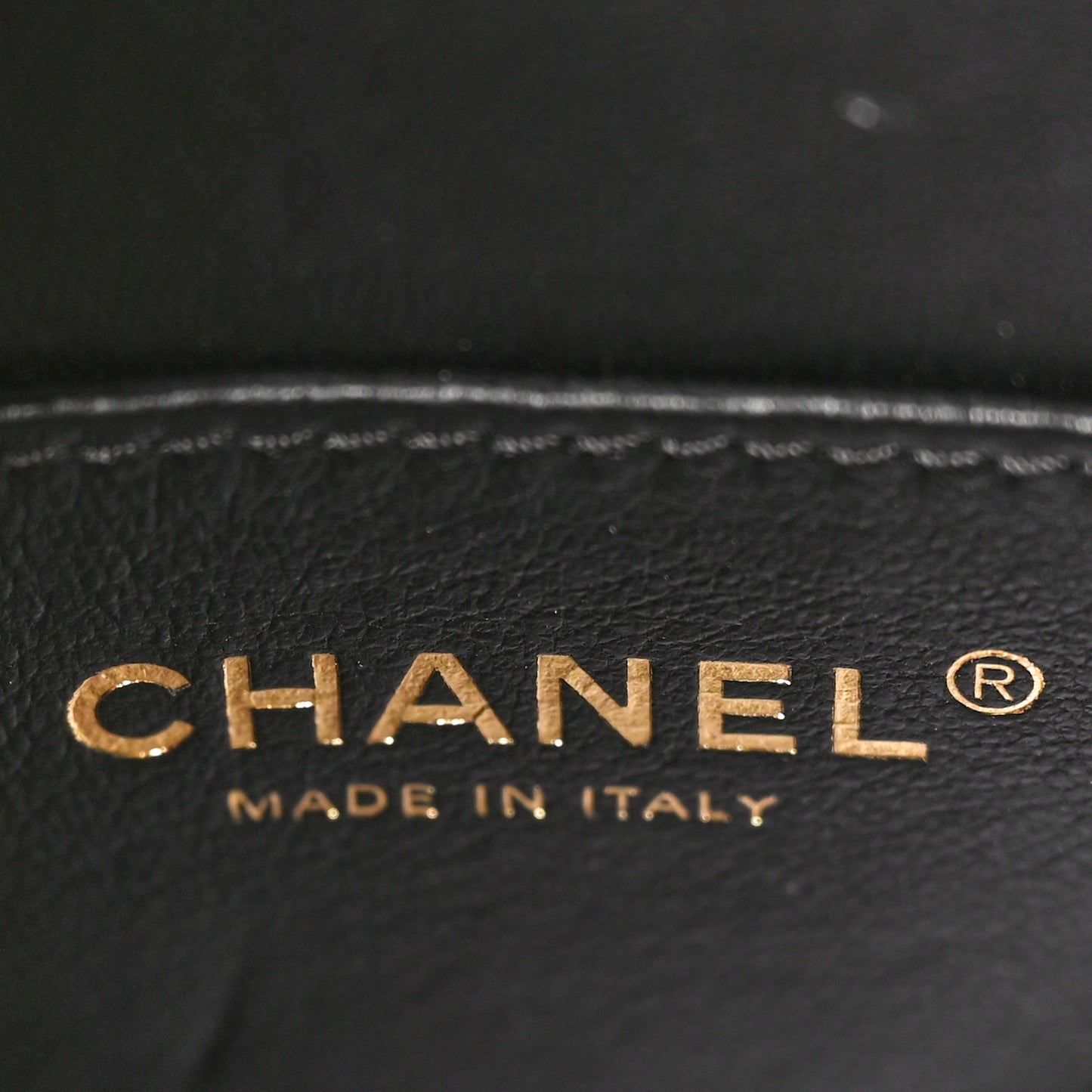 Calfskin Chevron Quilted Small Medal Flap Black