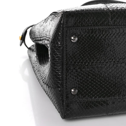 Fendi Snakeskin Large Peekaboo Iconic Satchel Black 8 of 10