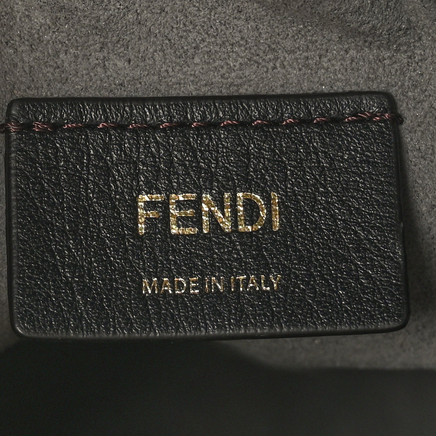 Fendi Chenille Vitello King FF Mini Mon Tresor Bucket Bag Antracite Asfalto 6 of 9
