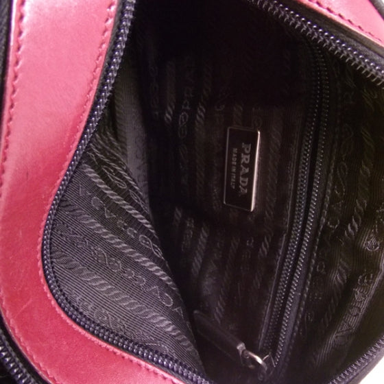 Prada Leather Bowler Tote Maroon Black 7 of 11