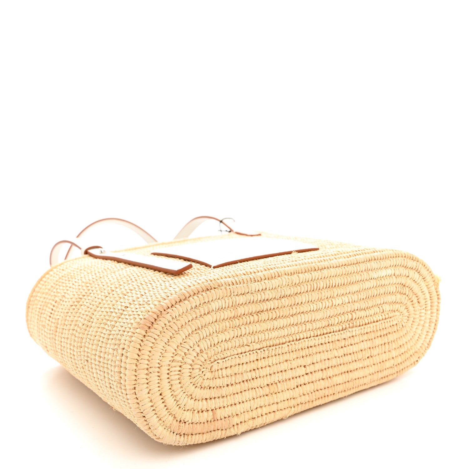 Loewe Raffia Square Small Basket Tote Bag Natural White 4 of 12