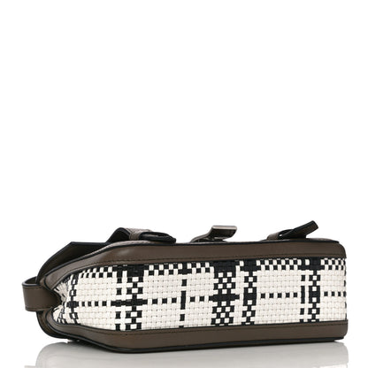 Proenza Schouler Woven Calfskin PS1 Medium Satchel Optical White Black Dark Bay Leaf 3 of 8