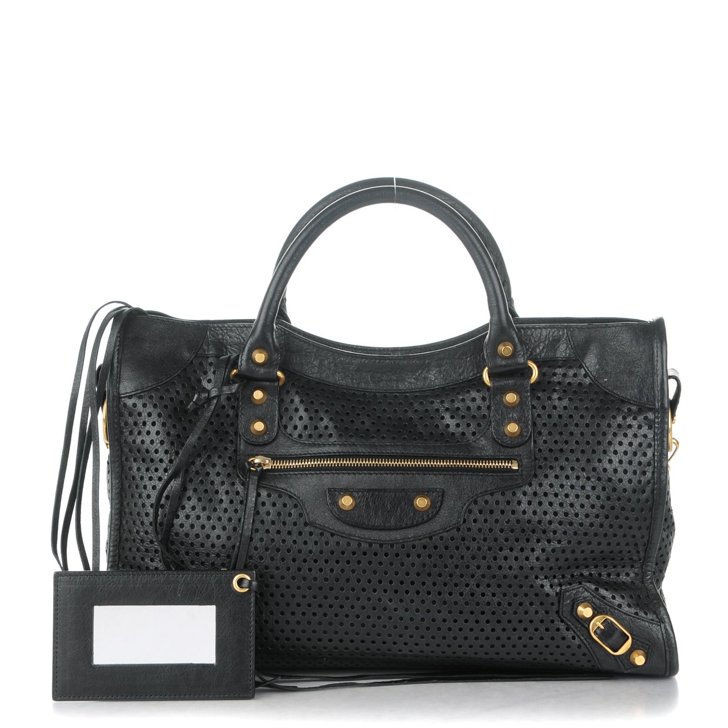 Agneau Perforated Dot City Black