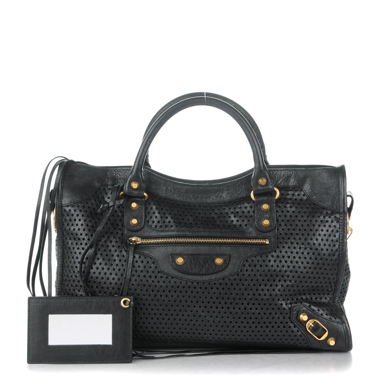 Balenciaga Agneau Perforated Dot City Black 1 of 7