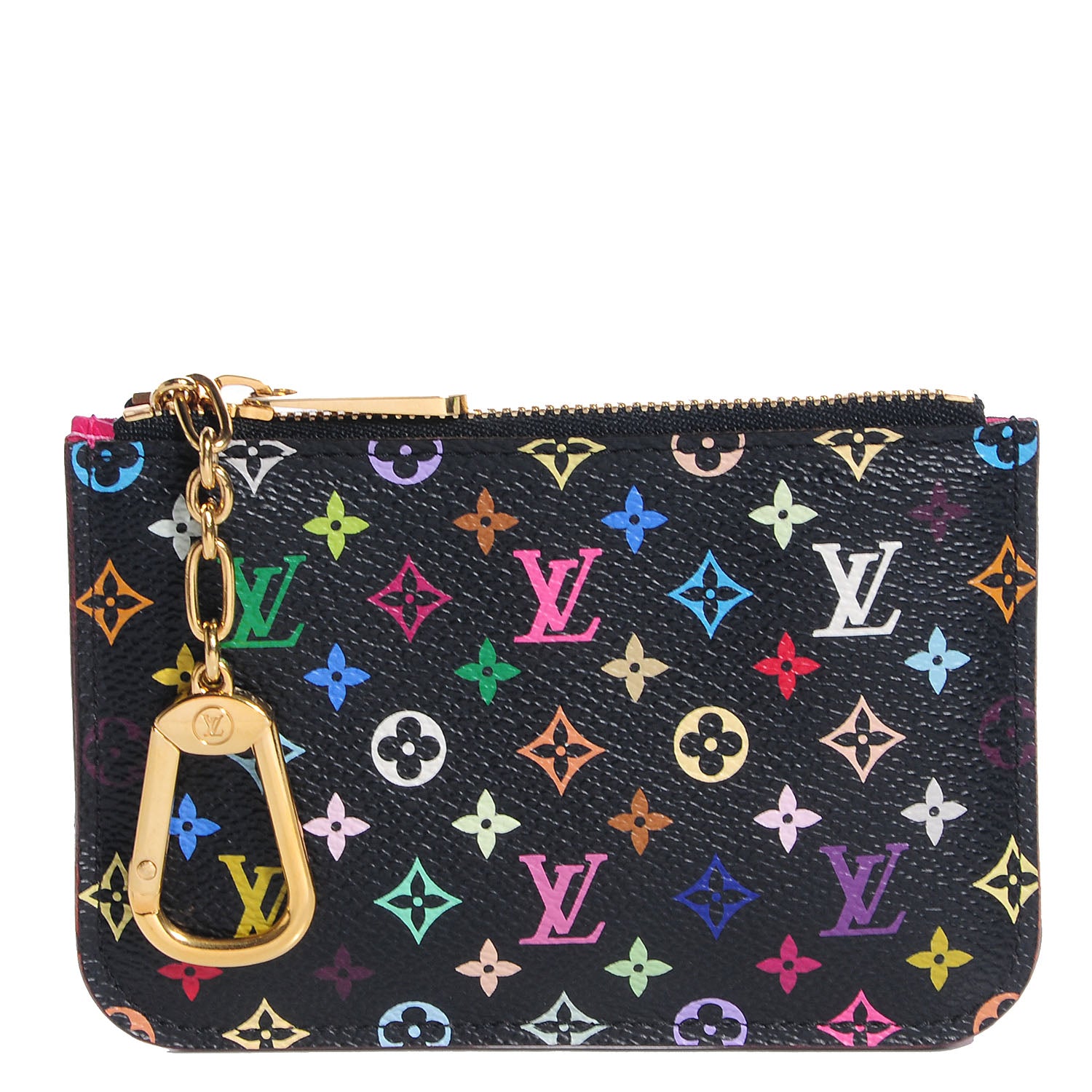 Louis Vuitton Monogram Multicolor Key Pouch Black Grenade 1 of 7
