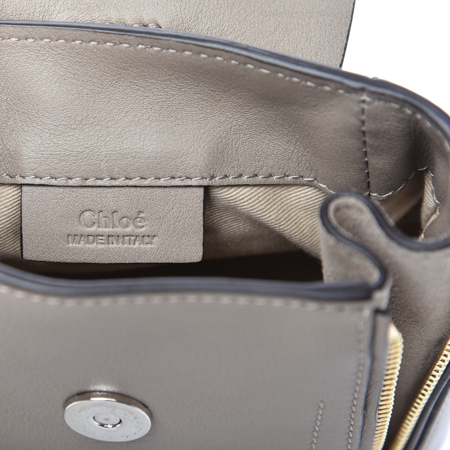 Suede Calfskin Mini Faye Backpack Motty Grey